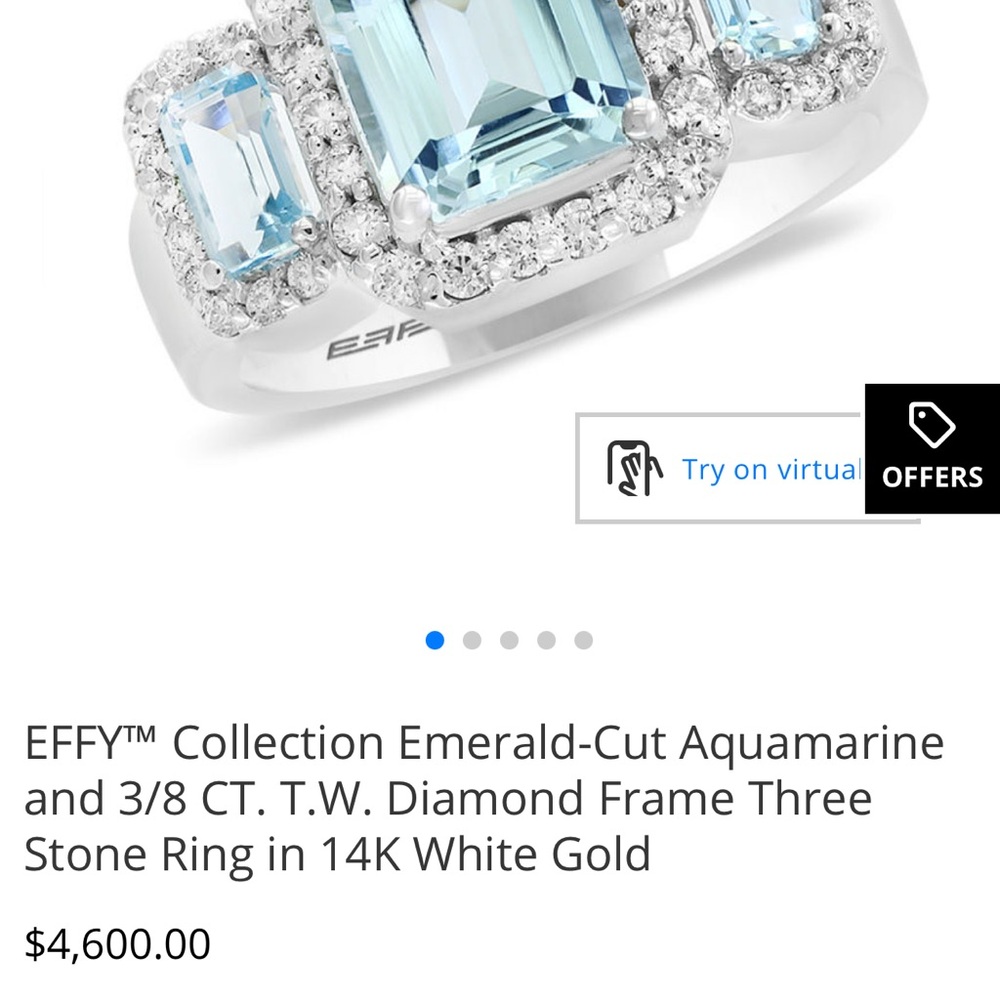 Effy Aquamarine Diamond ring - Picture 9 of 9
